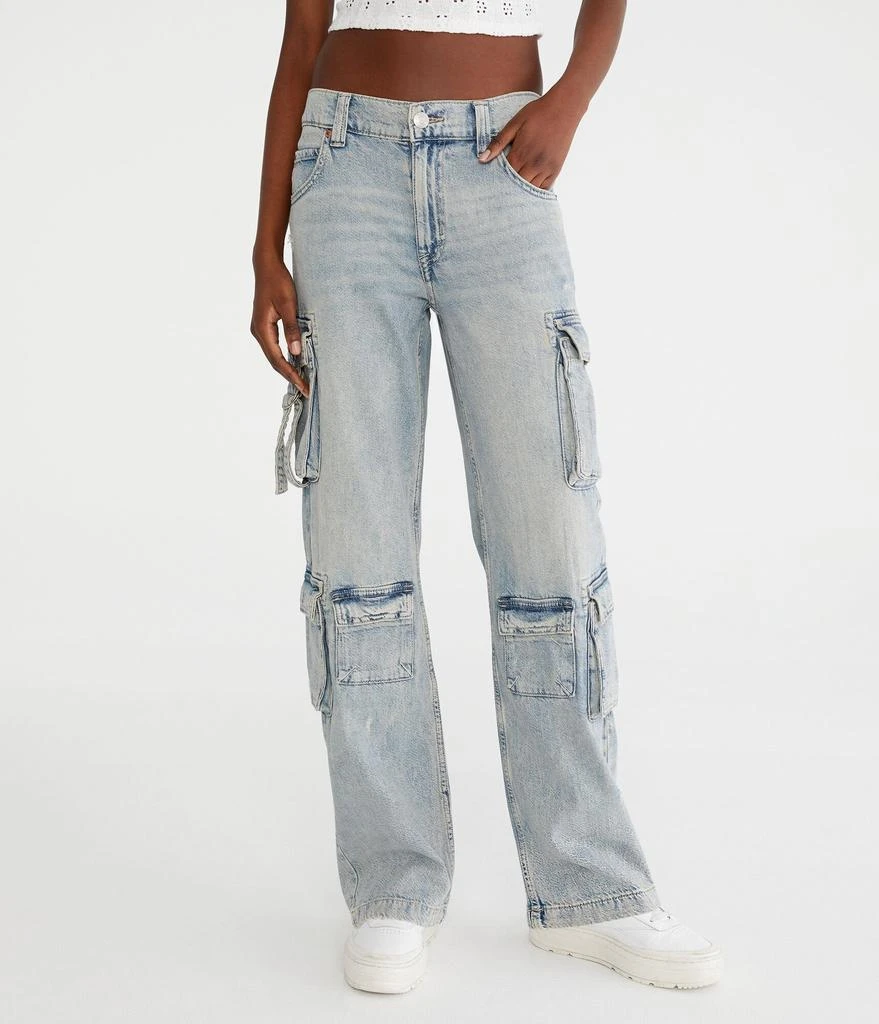 Aeropostale Low-Rise Wide Leg Cargo Jean 1