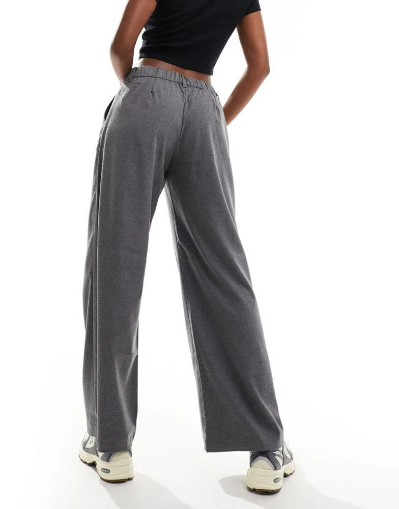 HOLLISTER Hollister low rise tailored wide leg trouser in grey 3