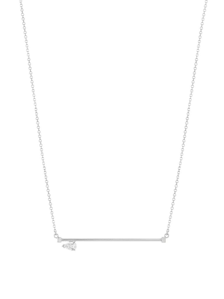 Repossi Serti Sur Vide 18K White Gold & 0.3 TCW Diamond Bar Pendant Necklace