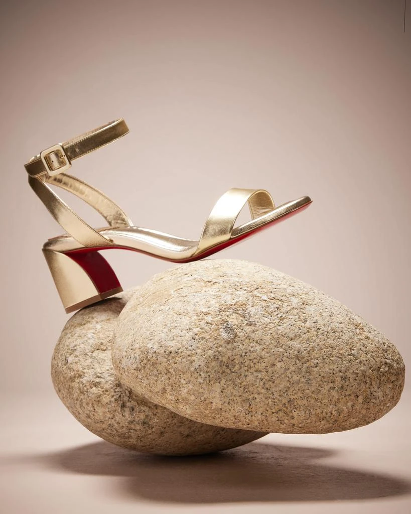Christian Louboutin Miss Sabina Metallic Red Sole Ankle-Strap Sandals 2
