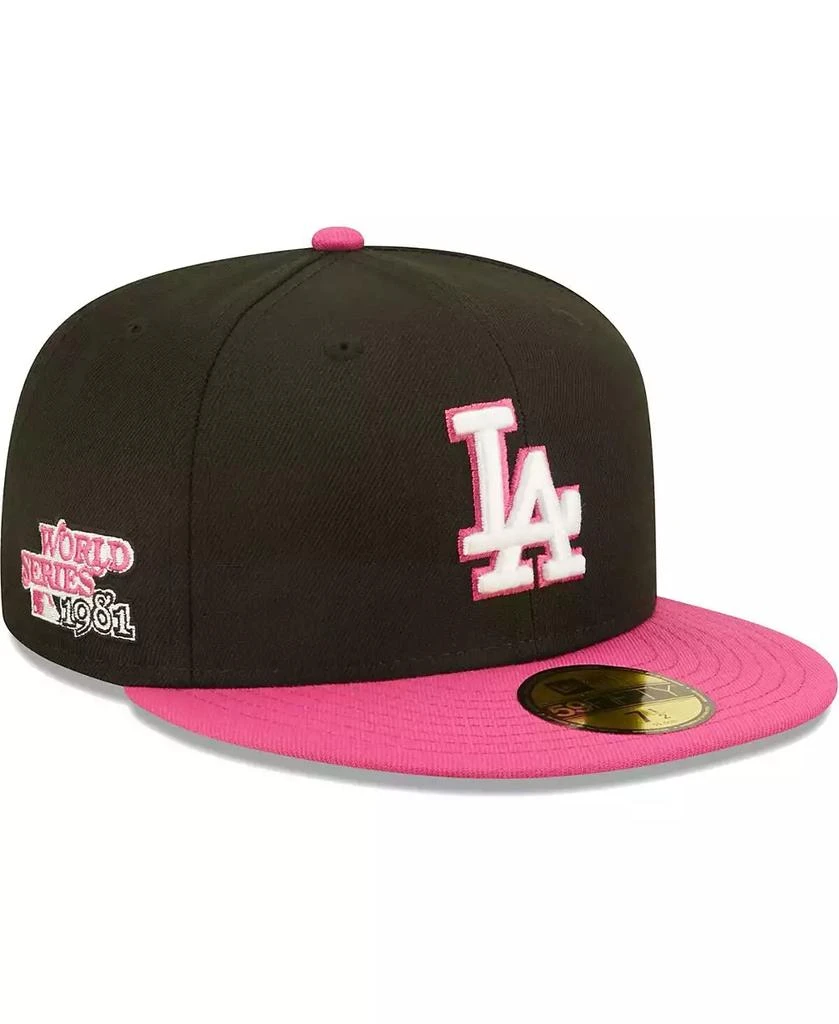 New Era Men's Black, Pink Los Angeles Dodgers 1981 World Series Champions Passion 59FIFTY Fitted Hat 1