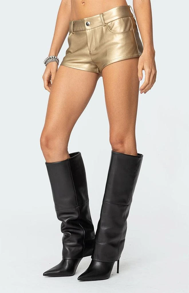 Edikted Melodi Faux Leather Micro Shorts 3