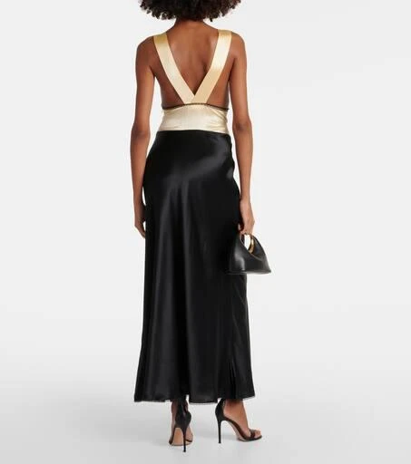SIR. Aries lace-trimmed cutout silk maxi dress 3