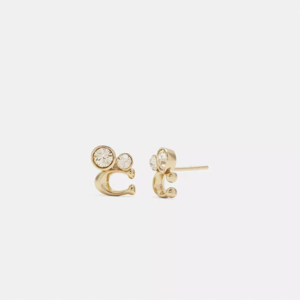 Coach Signature Crystal Cluster Stud Earrings 1