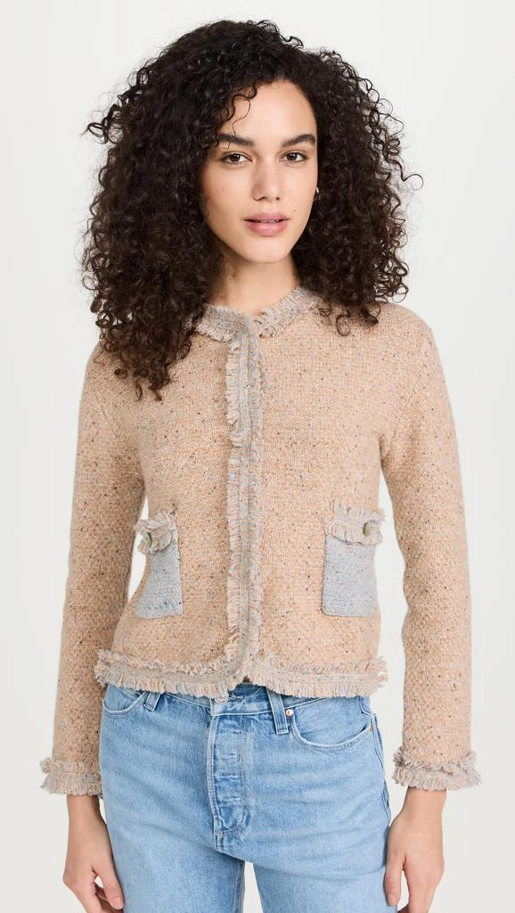 Lingua Franca Onassis Knit Tweed Jacket 6