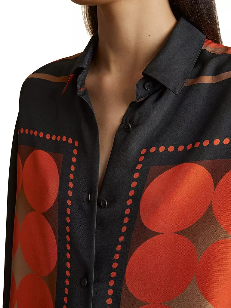 Khaite Argo Circle-Print Silk Long-Sleeve Blouse 4
