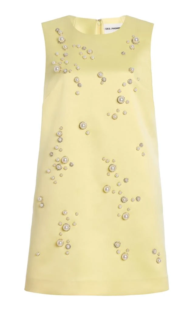 DES_PHEMMES DES_PHEMMES - Exclusive Riviera Embellished Mini Shift Dress - Yellow - IT 38 - Moda Operandi 1