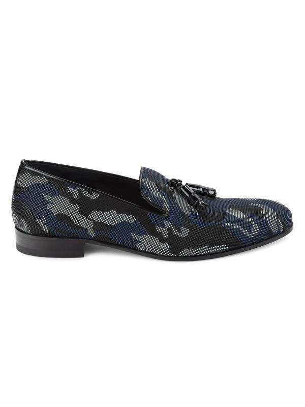 Mezlan Pebbled Camo Tassel Loafers 1