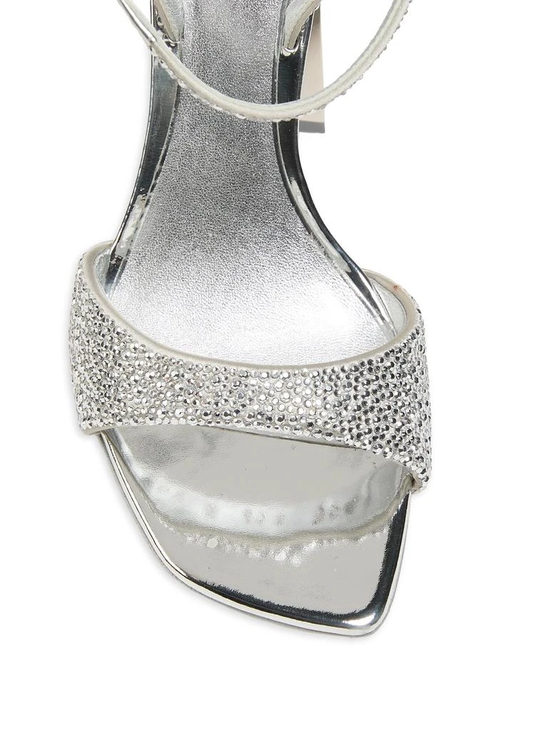 Valentino 101MM Rhinestone Leather Block Sandals 6