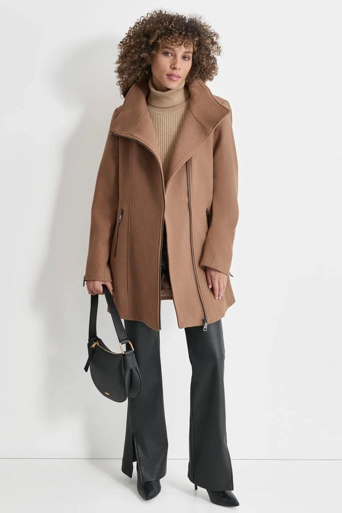 DKNY WOOL COAT WITH ZIPPER DETAIL 2
