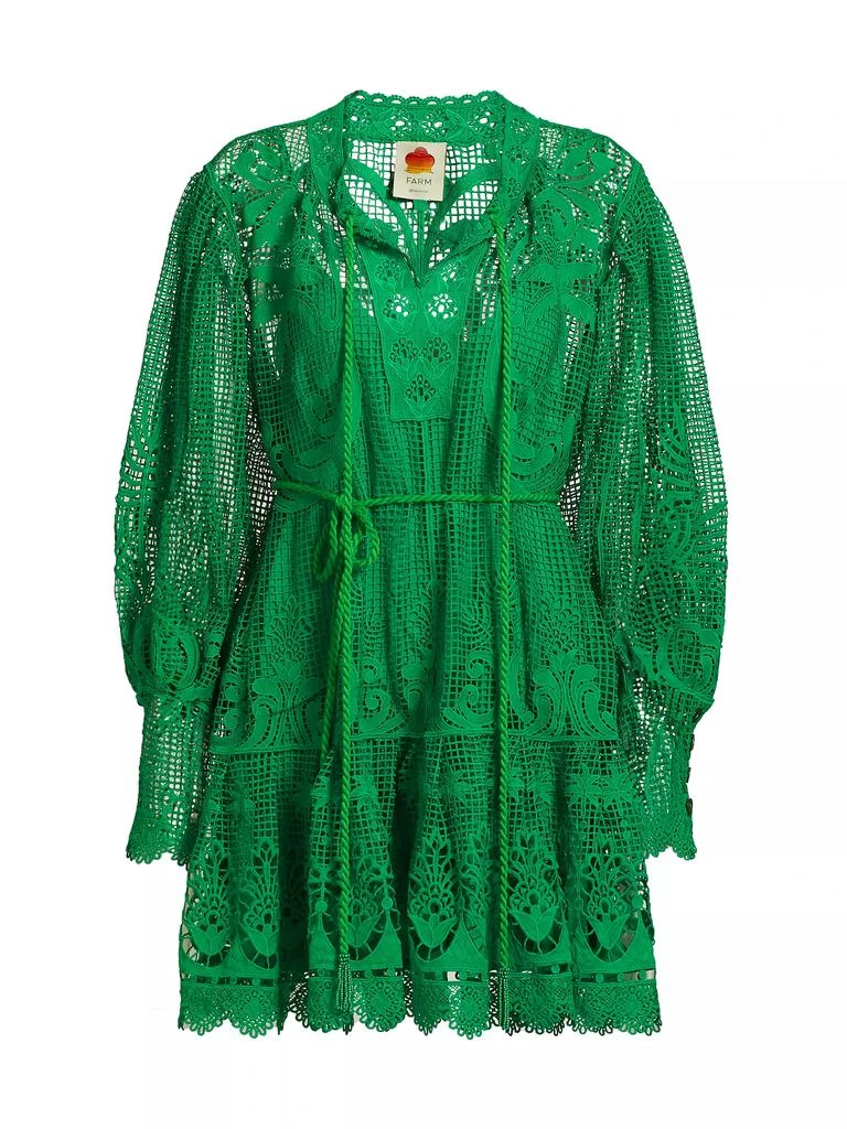 Farm Rio Tropical Flight Guipure Minidress 1