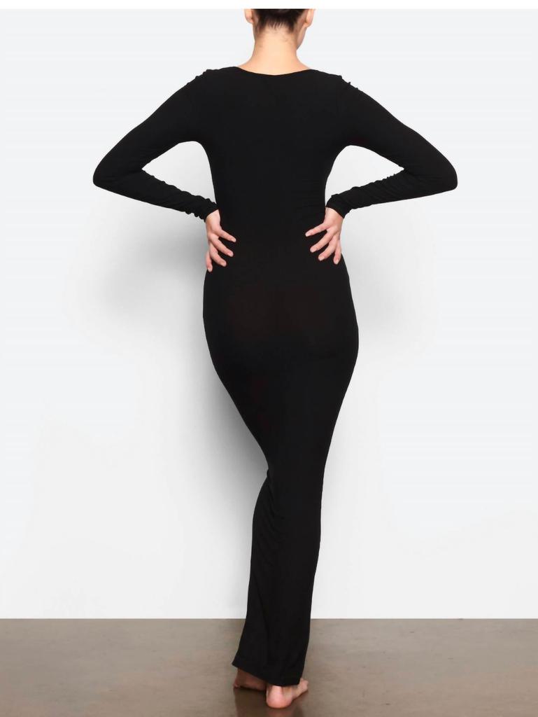 SKIMS Skims - SCOOP LONG SLEEVE DRESS RIB