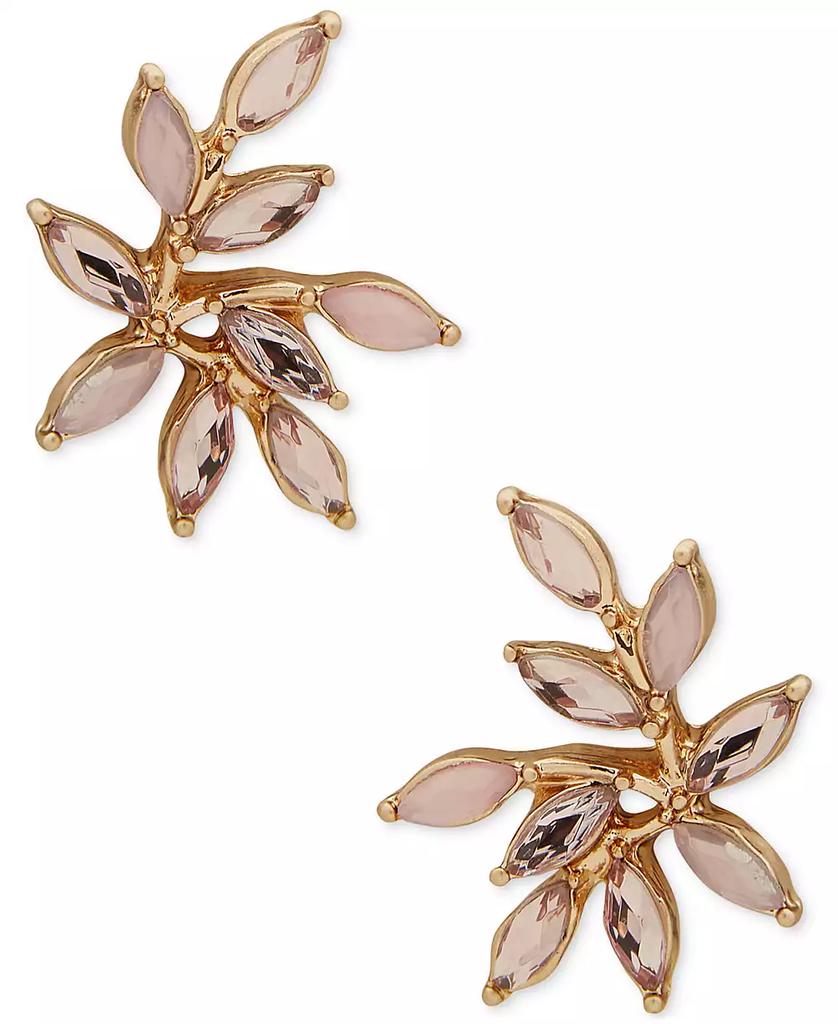 Lonna & Lilly Gold-Tone Navette Stone Leaf Stud Earrings