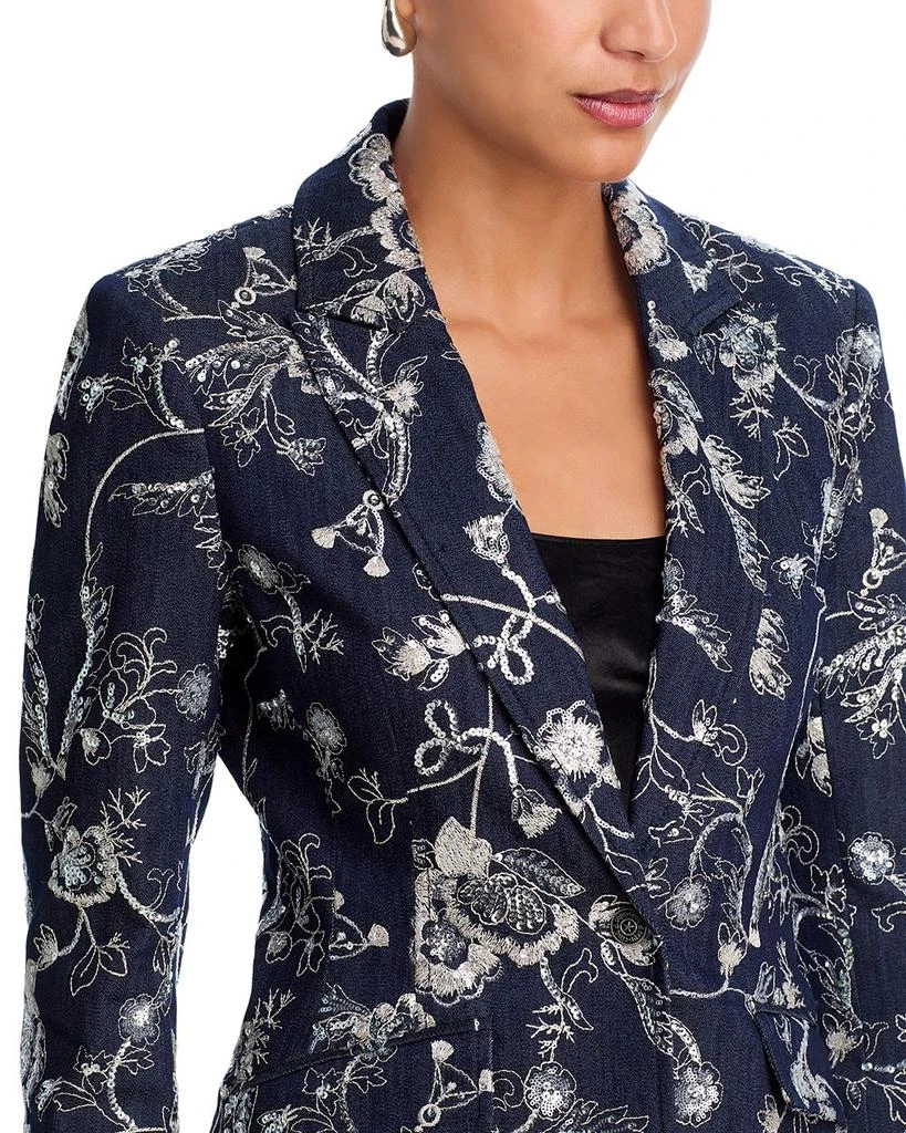 Cinq à Sept Garden Embroidered Denim Cheyenne Blazer 6