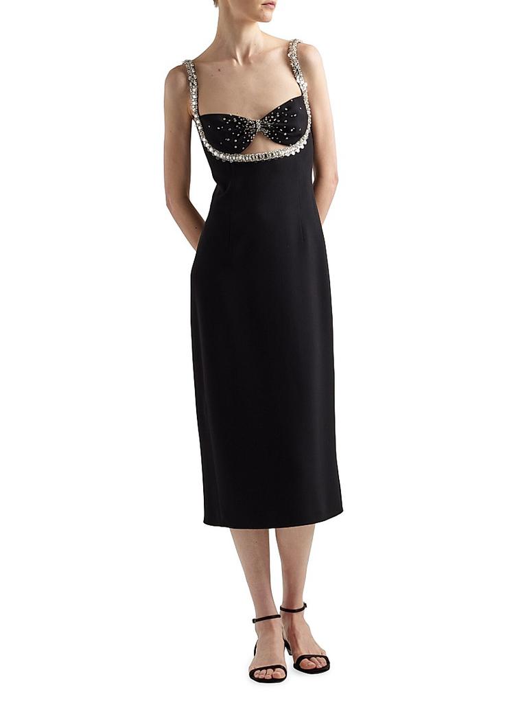 ワンピース Prada Embroidered Sable Sleeveless Dress Prada Embroidered Sablé Mini Dress | Black | FARFETCH
