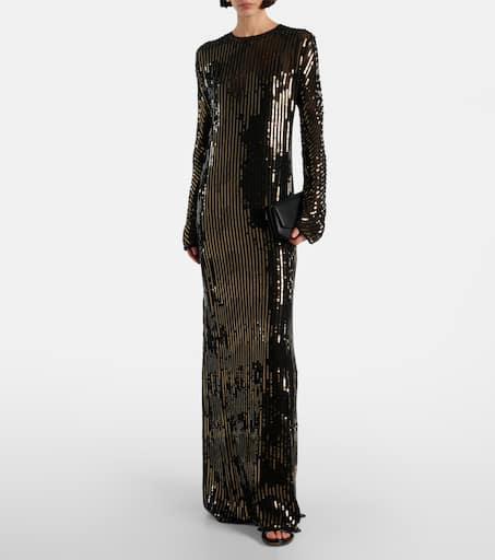 JOHANNA ORTIZ Sequined silk gown