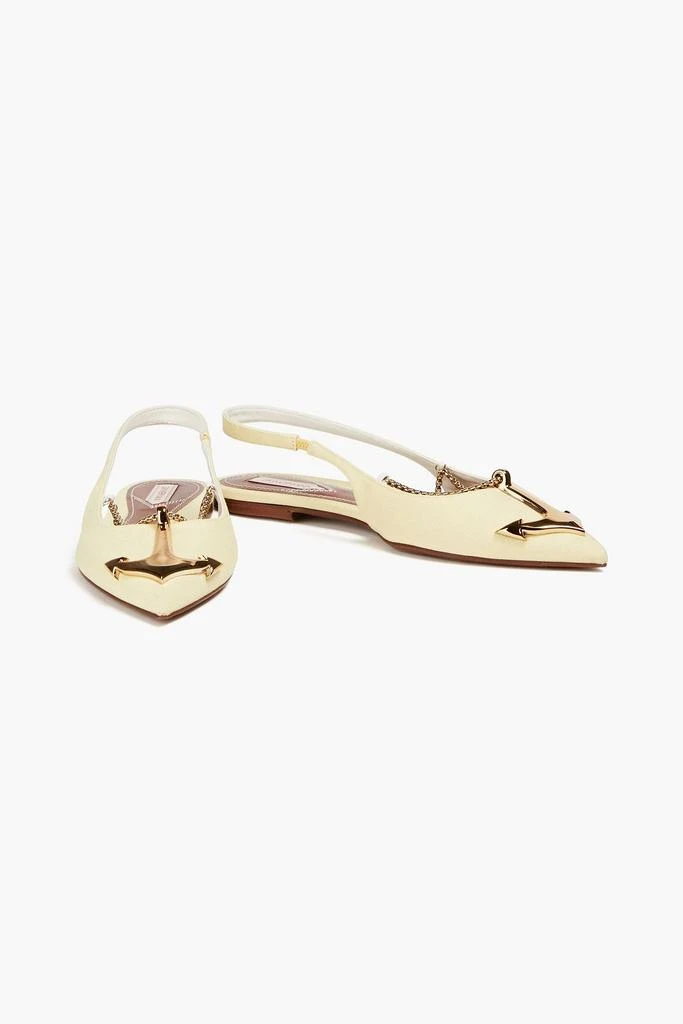 Zimmermann Embellished canvas slingback point-toe flats 2