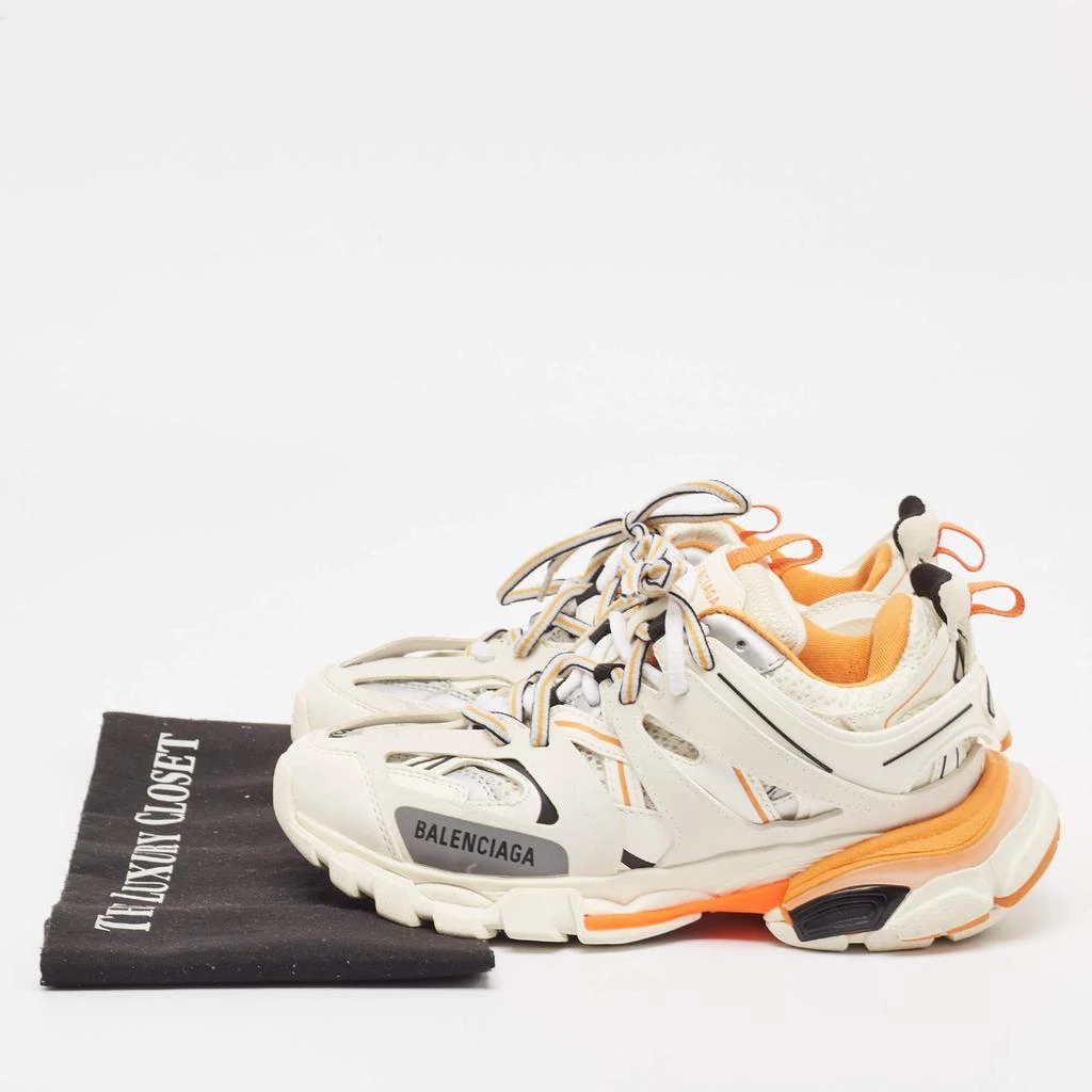 Balenciaga Balenciaga White/Orange Leather and Mesh Track Low Top Sneakers Size 36 9