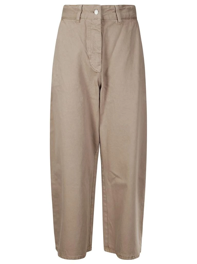 Studio Nicholson High-Waisted Four-Pocket Trousers And Back Logo 1