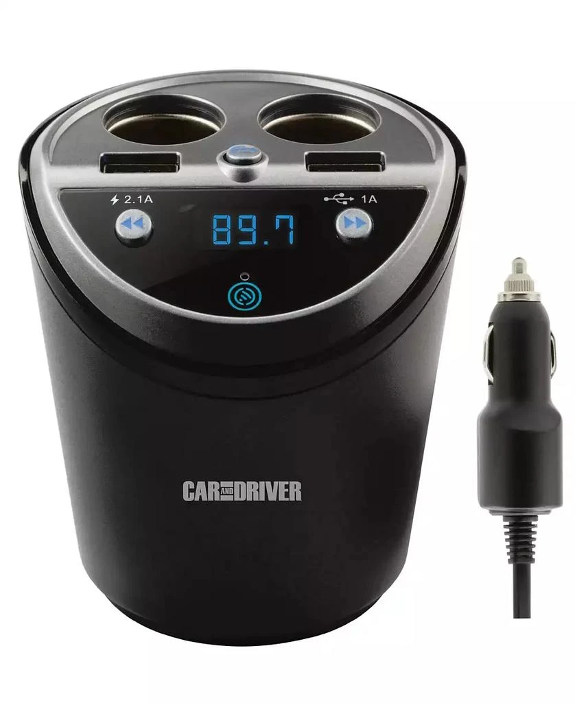 Car and Driver Cupholder Charging Station and Bluetooth FM Transmitter