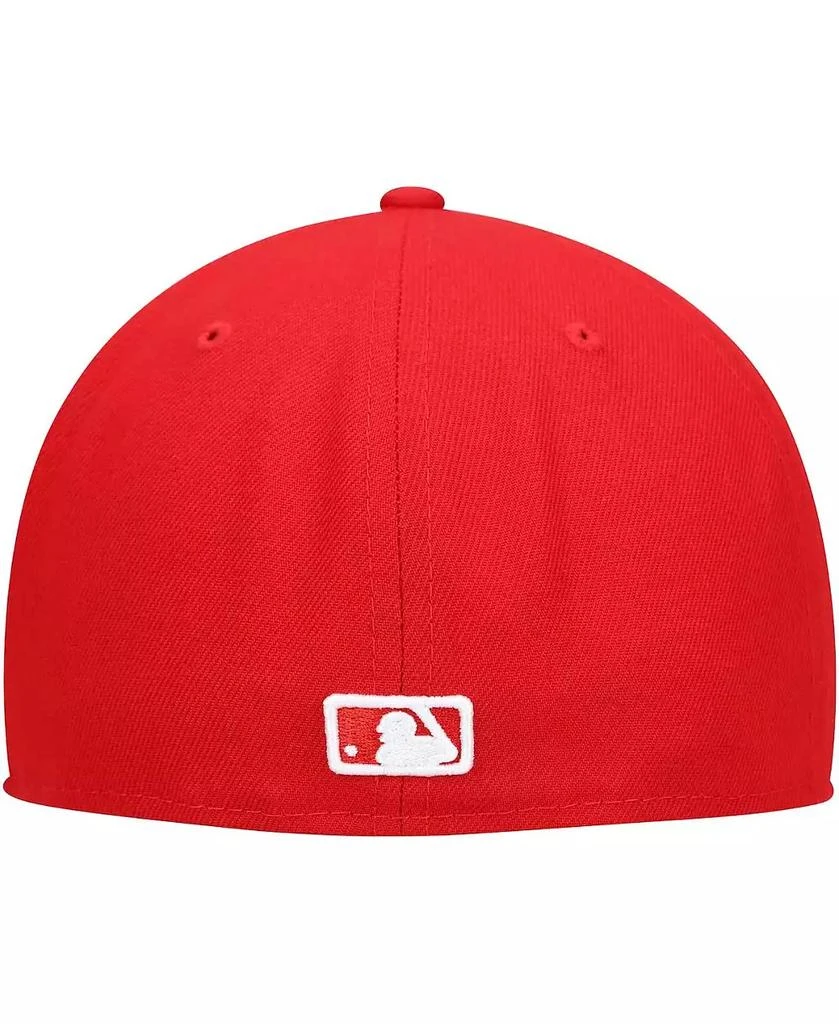 New Era Men's Red New York Yankees Logo White 59FIFTY Fitted Hat 4