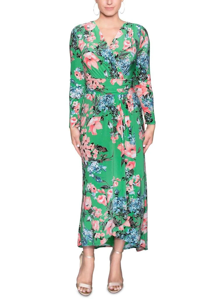 Rachel Rachel Roy Plus Womens Floral Print Calf Maxi Dress 1