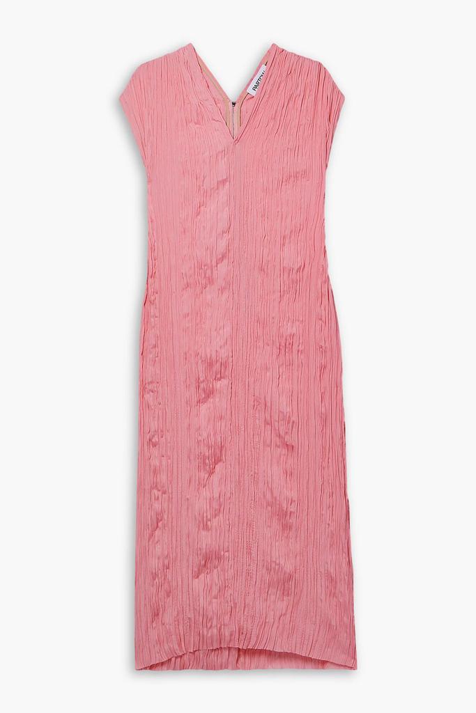 Partow Liana plissé-satin midi dress