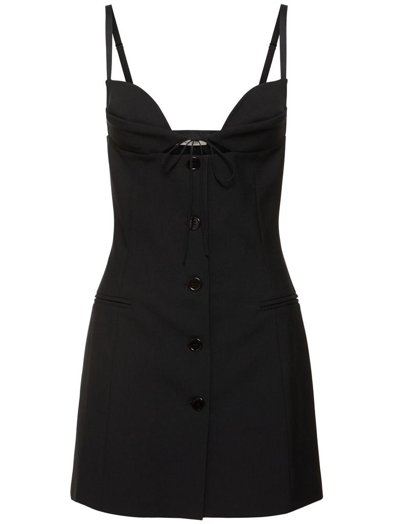 NENSI DOJAKA Tailored Buttoned Bra Dress