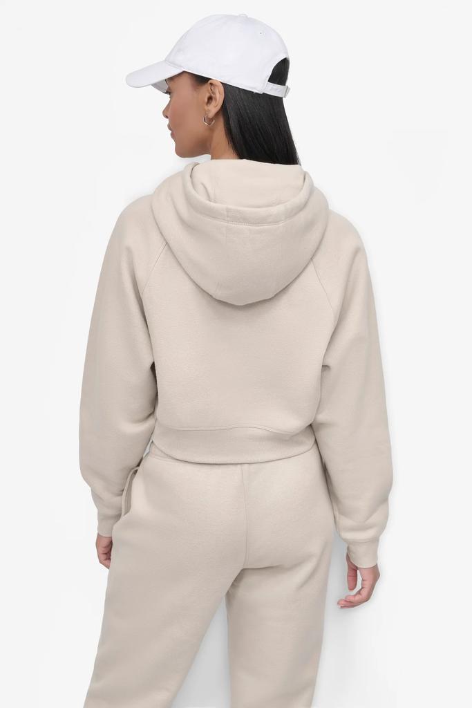 DKNY STACKED VELVET PLUSH EMBROIDERY LOGO HOODIE