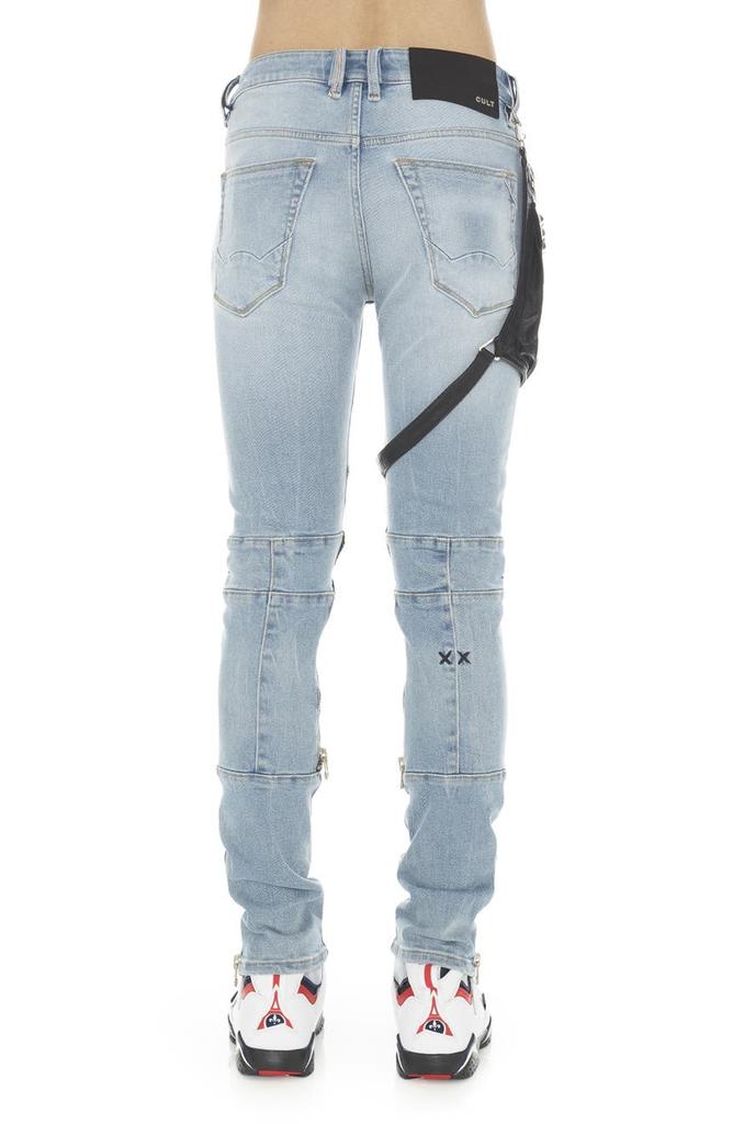 Cult Of Individuality Punk Super Skinny Jeans with Studded Leg Harness