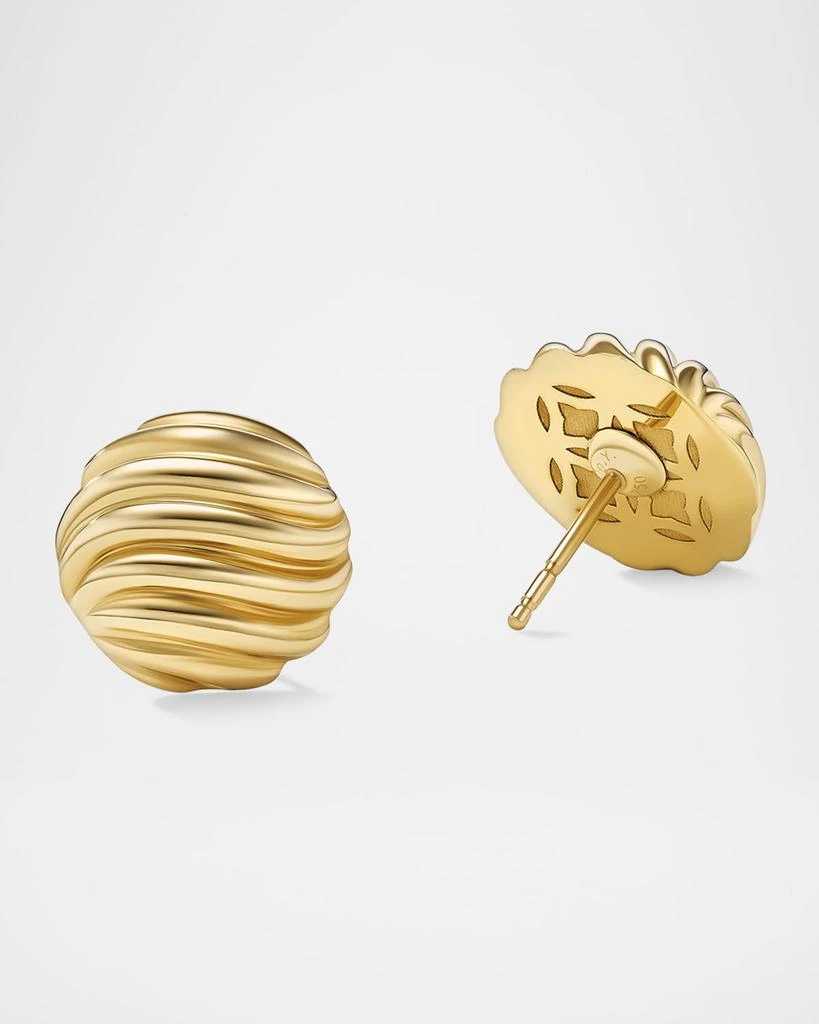 David Yurman Sculpted Cable Stud Earrings in 18K Gold, 14mm 3