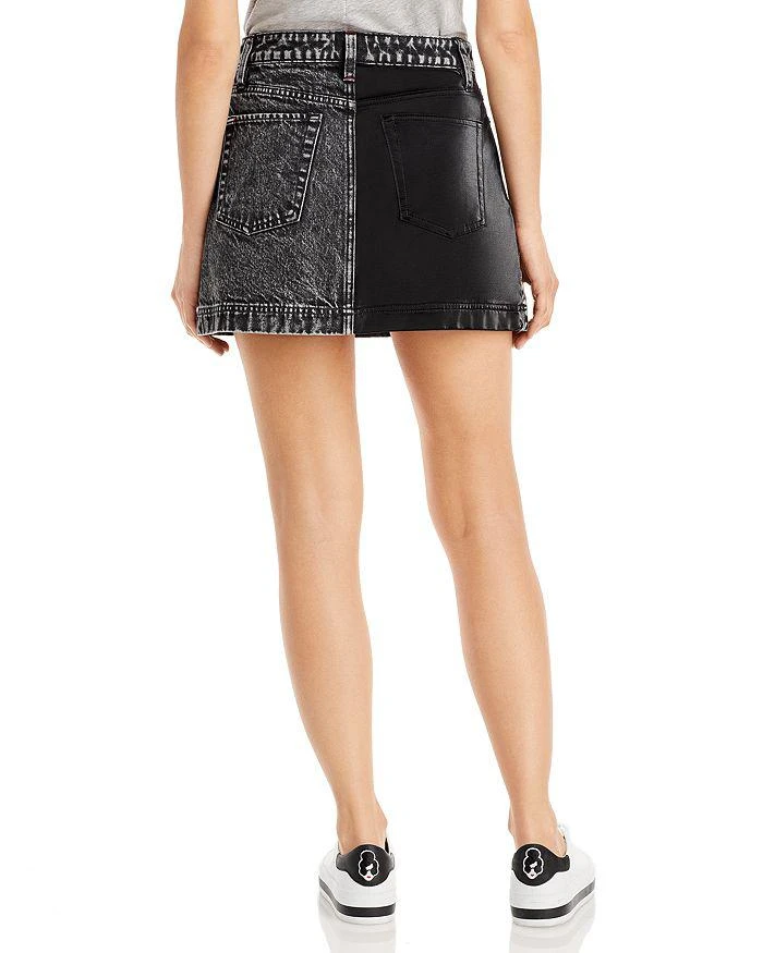 Alice + Olivia Austin Vegan Leather Denim Skirt 2