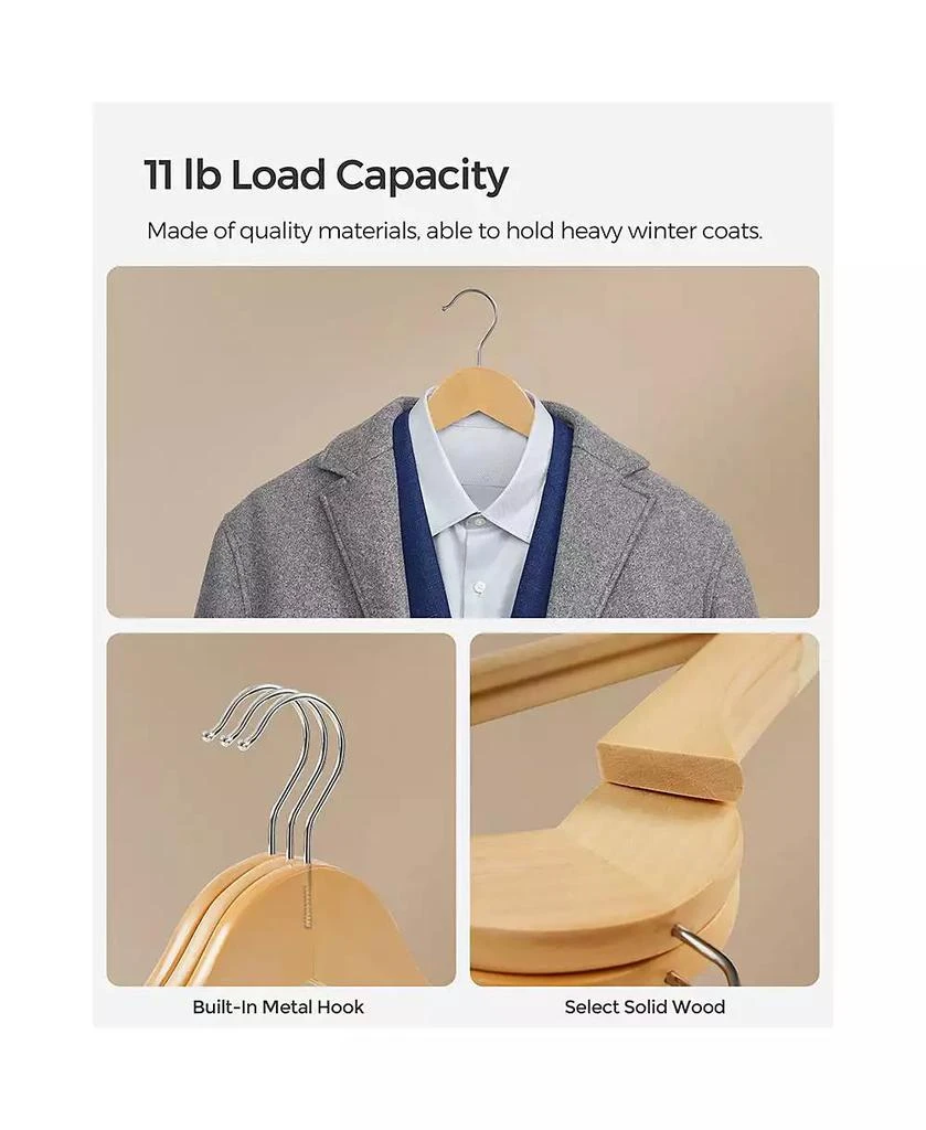 Slickblue Set Of 20 Velvet Wooden Hangers 5