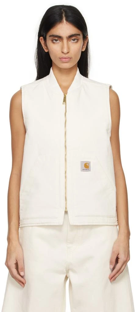 Carhartt WIP White Insulated Vest 1