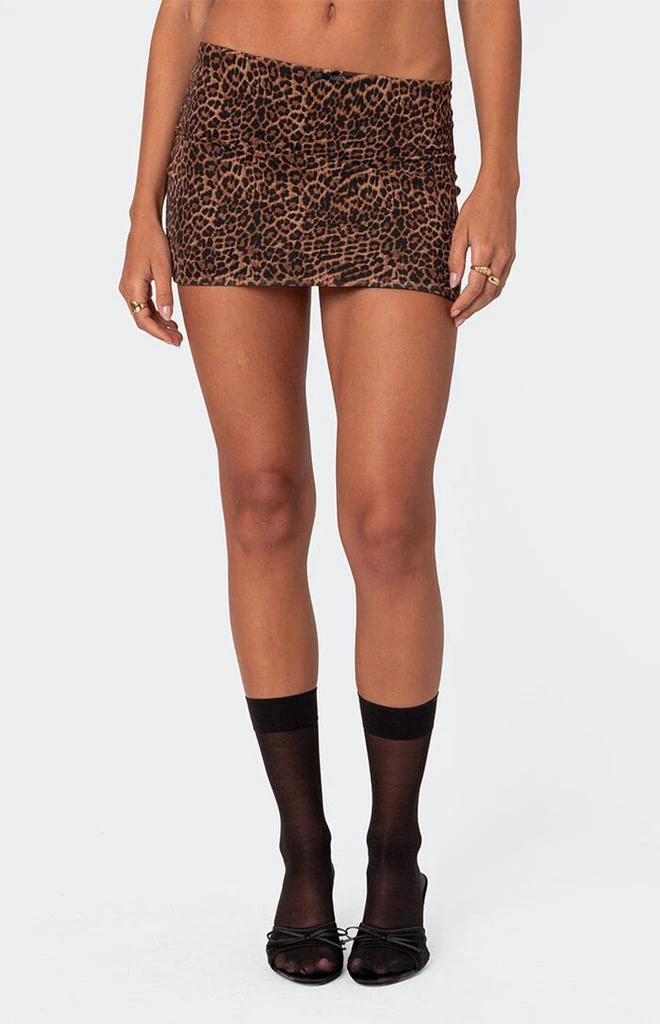 Edikted Edin Leopard Print Mesh Mini Skirt 2