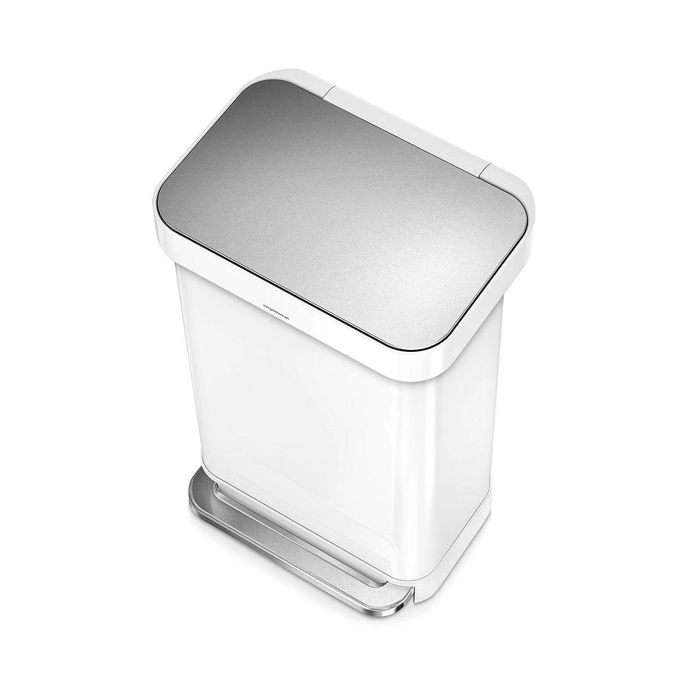 simplehuman 45 Liter Rectangular Liner Rim Kitchen Trash Can with Liner Pocket 4