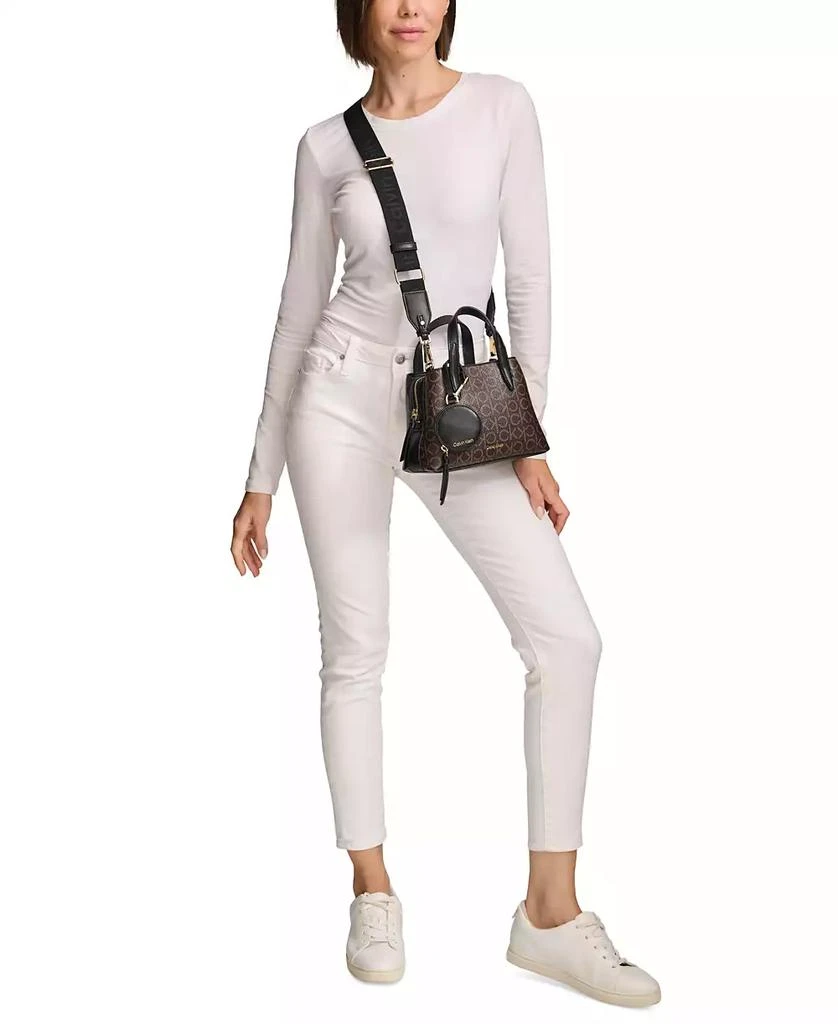 Calvin Klein Millie Signature Triple Compartment Crossbody with Zippered Coin Pouch 7