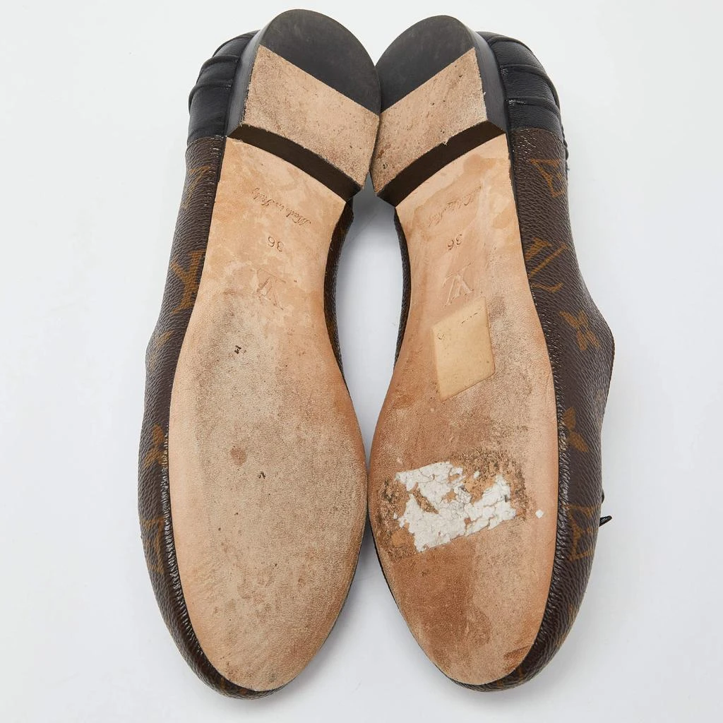 Louis Vuitton Louis Vuitton Brown Leather and Monogram Canvas Joy Ballet Flats Size 36 6