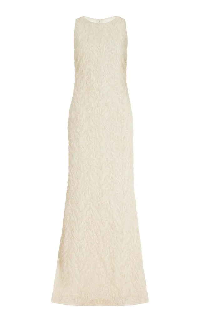 knee length dresses for ladies CELESTE 3D LACE OFF-SHOULDER GOWN – Carla Zampatti