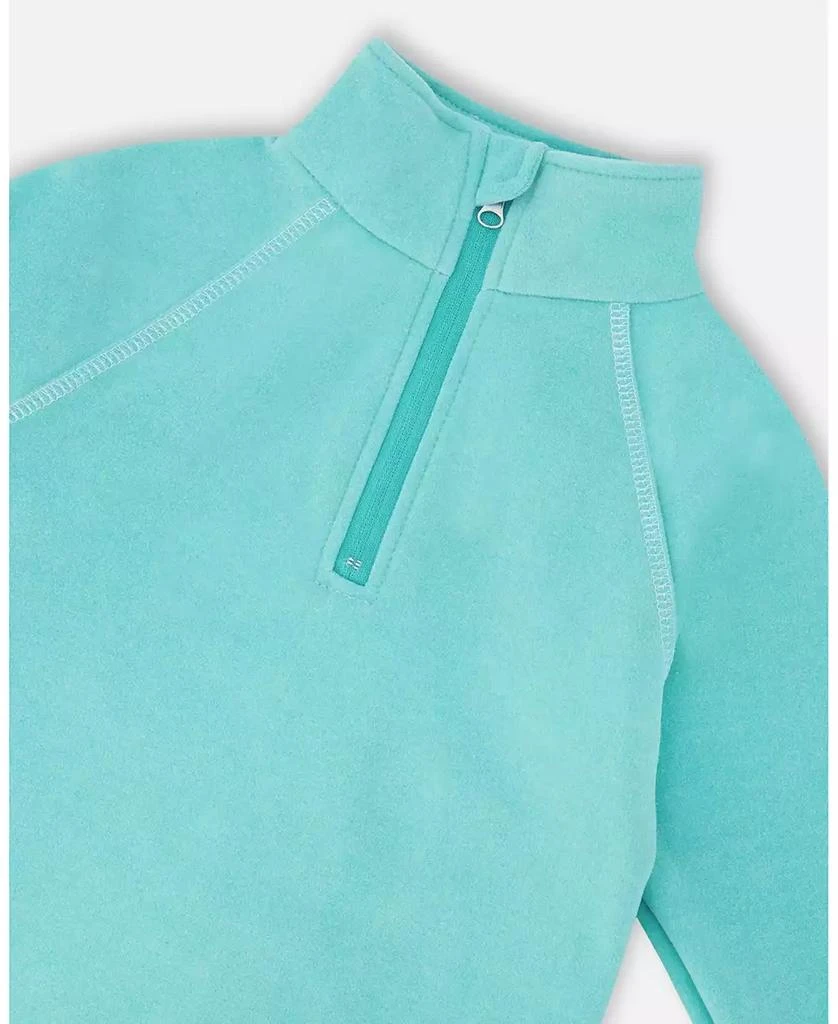 Deux par Deux Girl Two-Piece Thermal Underwear Set Turquoise Blue - Toddler|Child 4