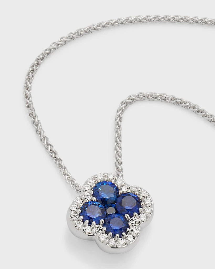 Neiman Marcus Diamonds 18k White Gold Diamond and Sapphire Pendant Necklace, 18"L, 0.80tcw 3
