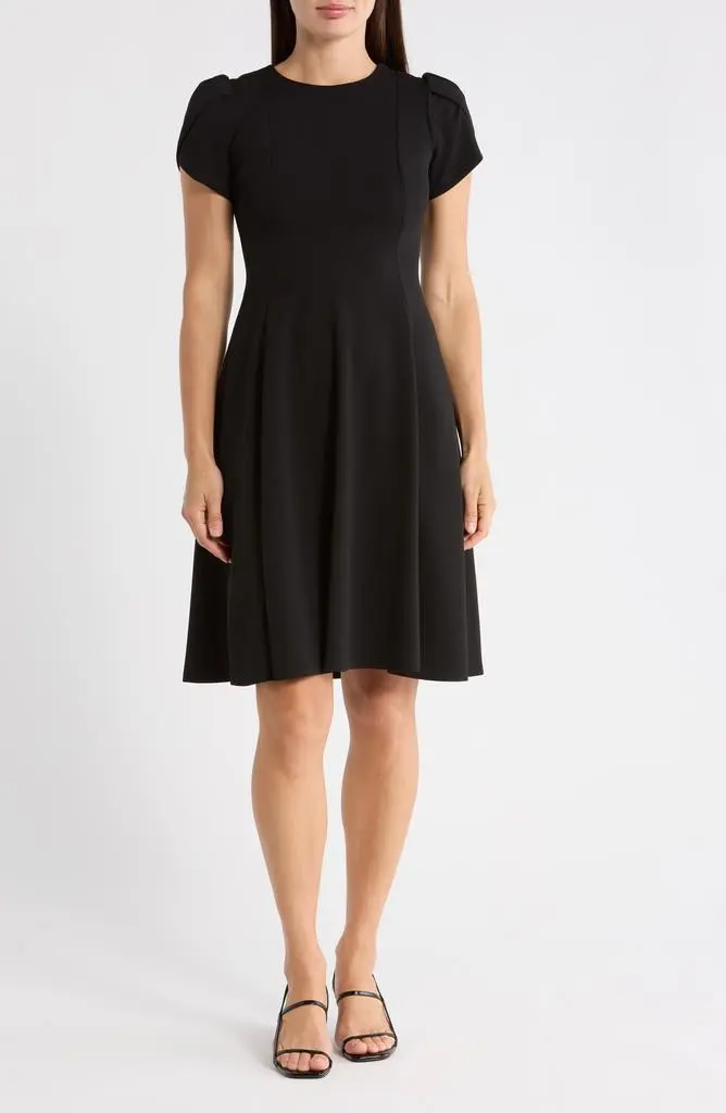 Calvin Klein Tulip Sleeve Fit & Flare Dress