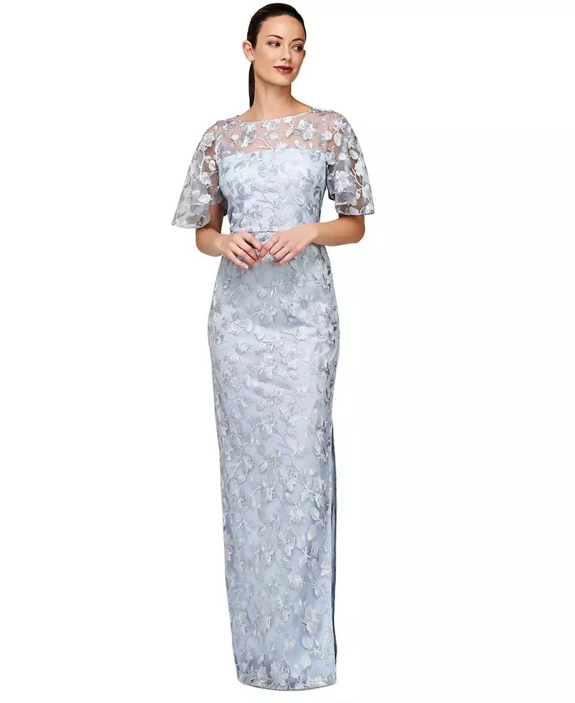 JS Collections Women's Brooke Embroidered Column Gown 1