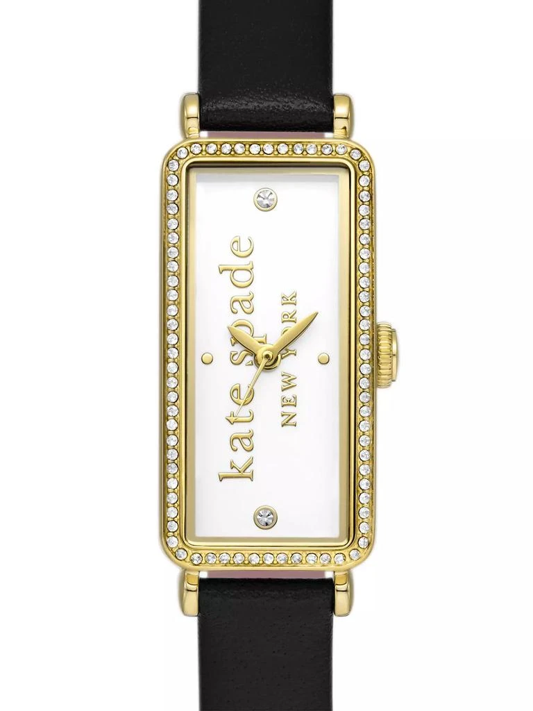 Kate Spade Goldtone Stainless Steel, Cubic Zirconia & Leather Strap Watch/16MM x 32MM 6