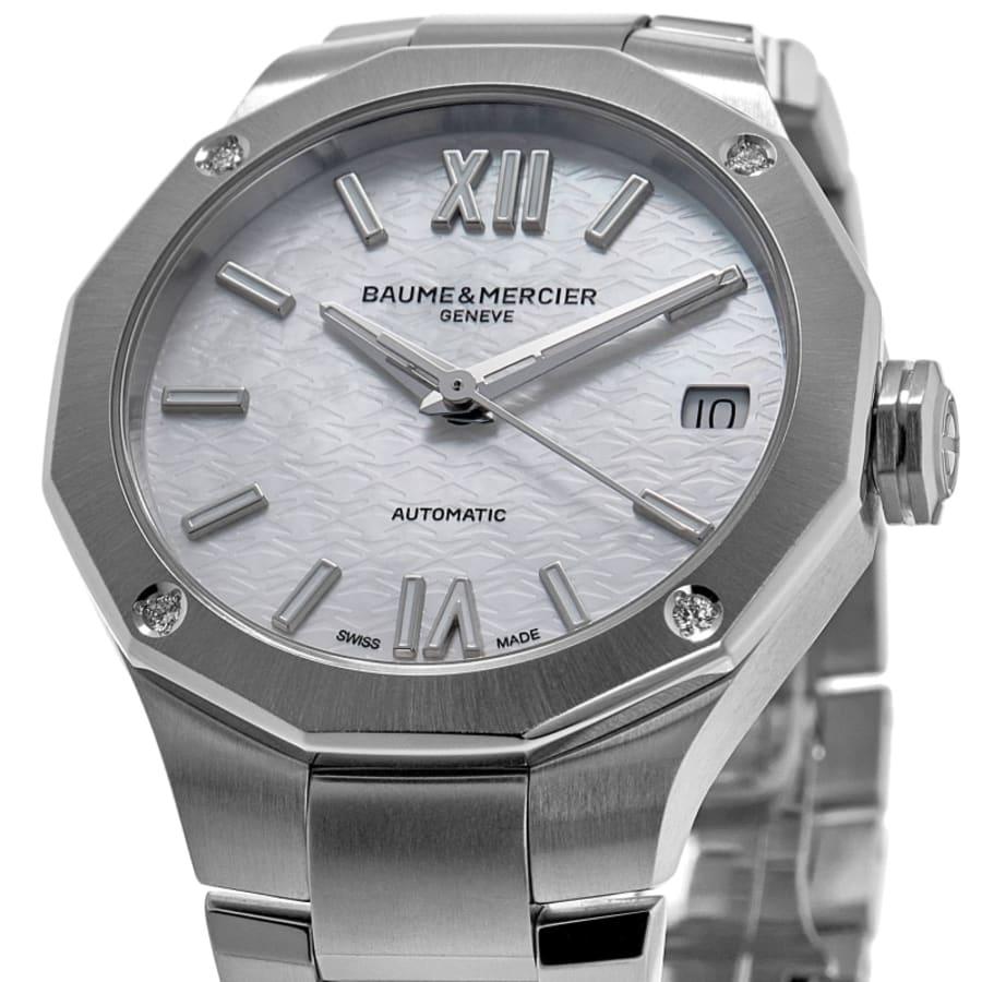 Baume & Mercier Riviera Automatic Mother of Pearl Dial Diamond Bezel Steel Women's Watch 10676