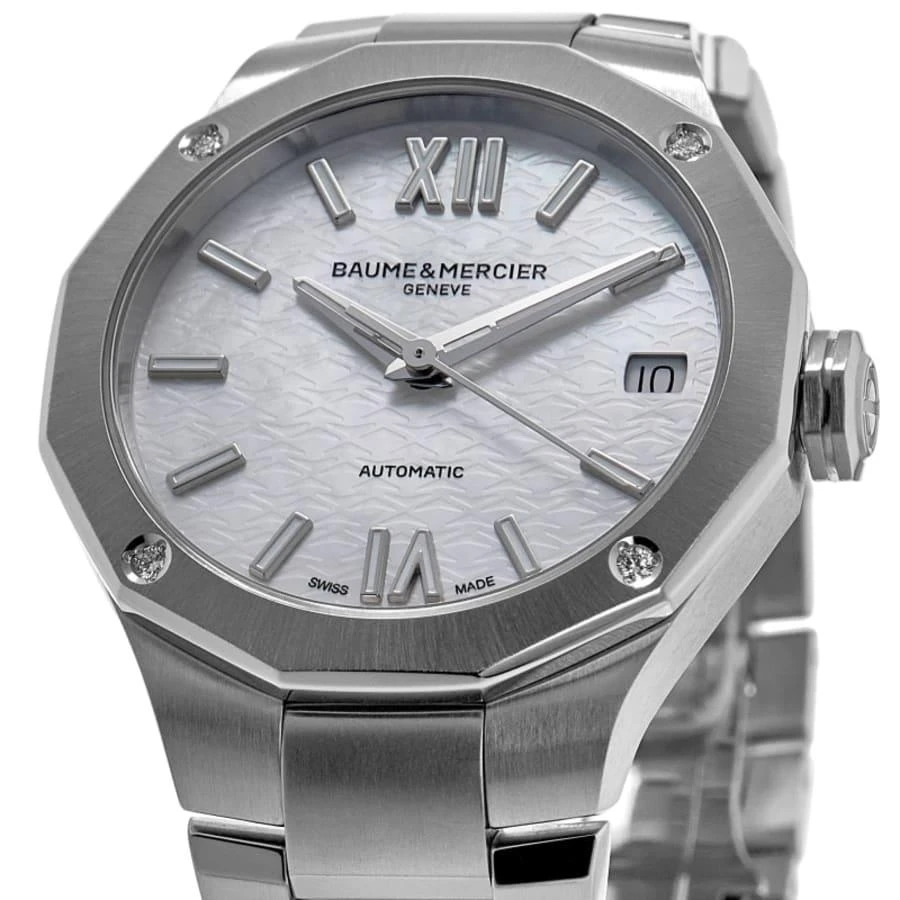 Baume & Mercier Riviera Automatic Mother of Pearl Dial Diamond Bezel Steel Women's Watch 10676 2