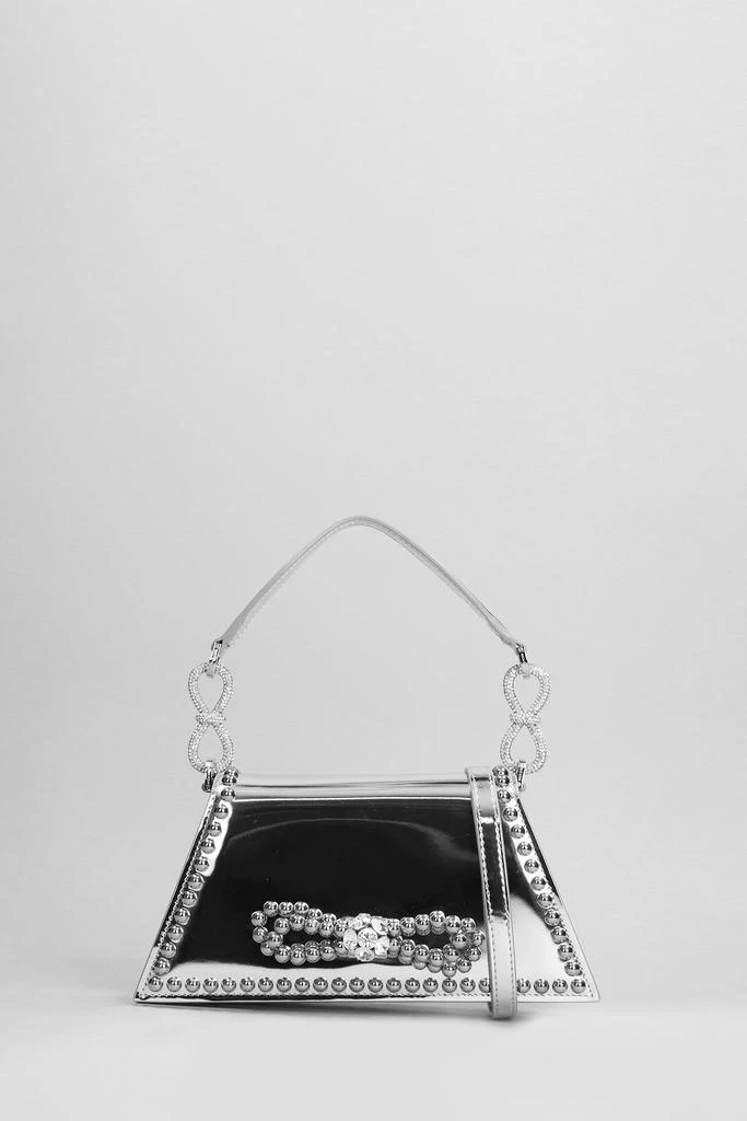 Mach & Mach Samantha Shoulder Bag In Silver Leather 1