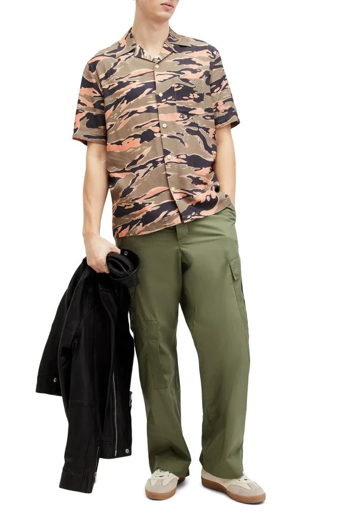 ALL SAINTS Solar Camo Short Sleeve Ripstop Button-Up Shirt 6