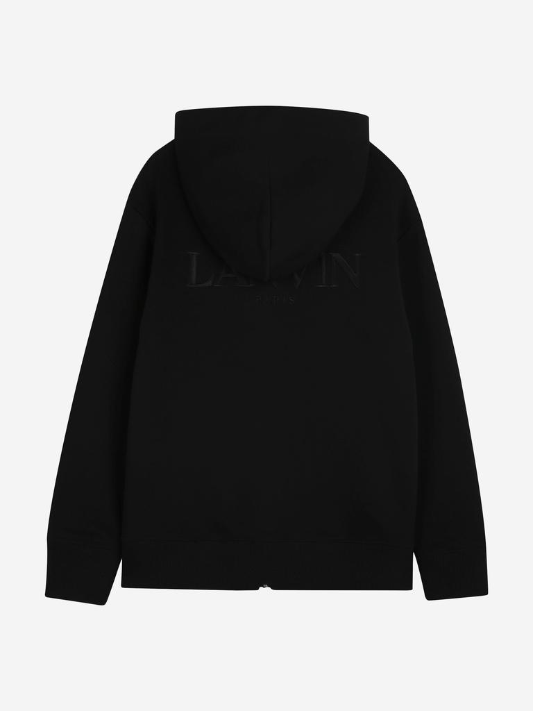 Lanvin Boys Logo Zip Up Top in Black