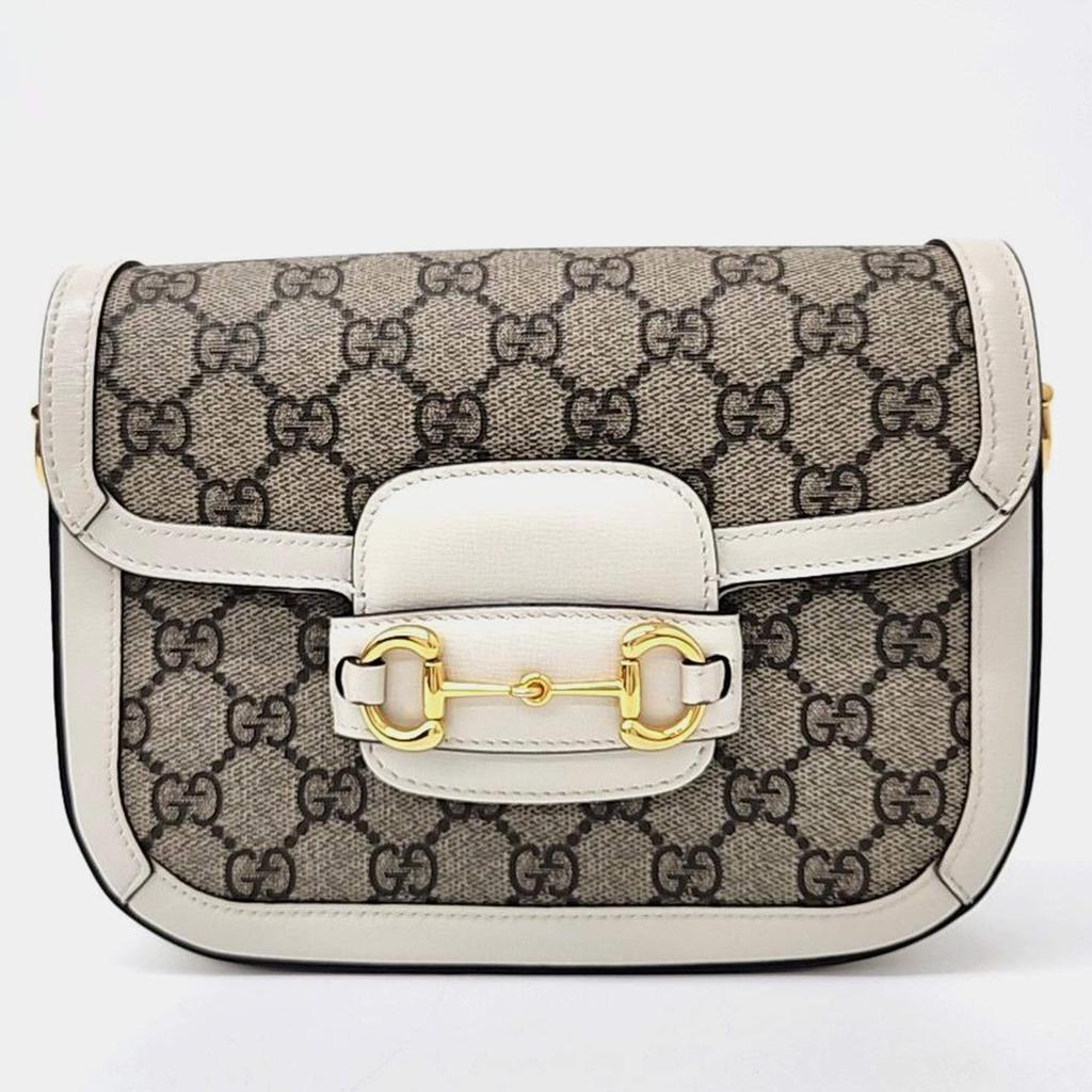 Gucci Gucci Beige GG Canvas Horsebit 1955 Mini Crossbody Bag